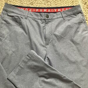 Puma Grey Flat Front Stretch Straight Leg‎ Athletic Men's Pants Size W36 L32